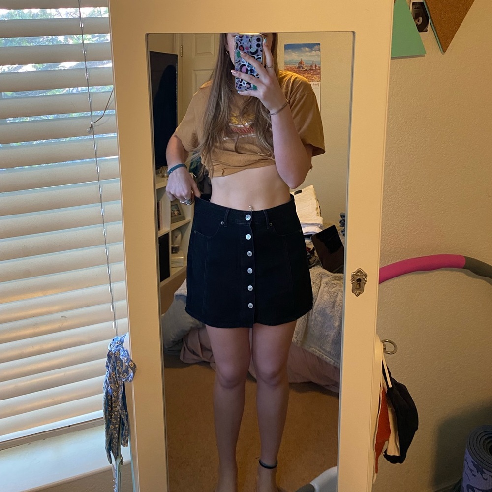 Black Denim Skirt